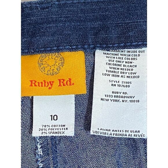 Ruby Rd Women's Size 10 Straight Leg Comfort Band Jeans Blue - Picture 4 of 7